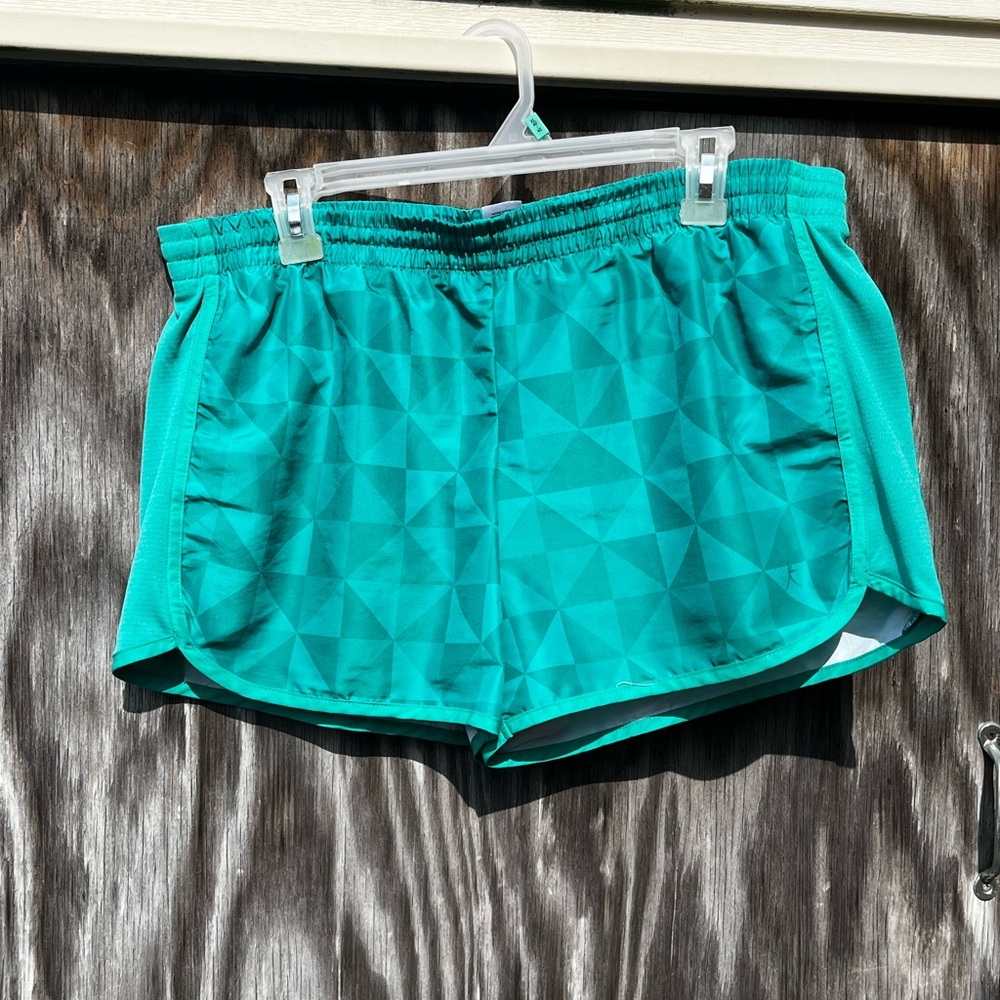 Danskin Now Geometric Teal Athletic Shorts large women
